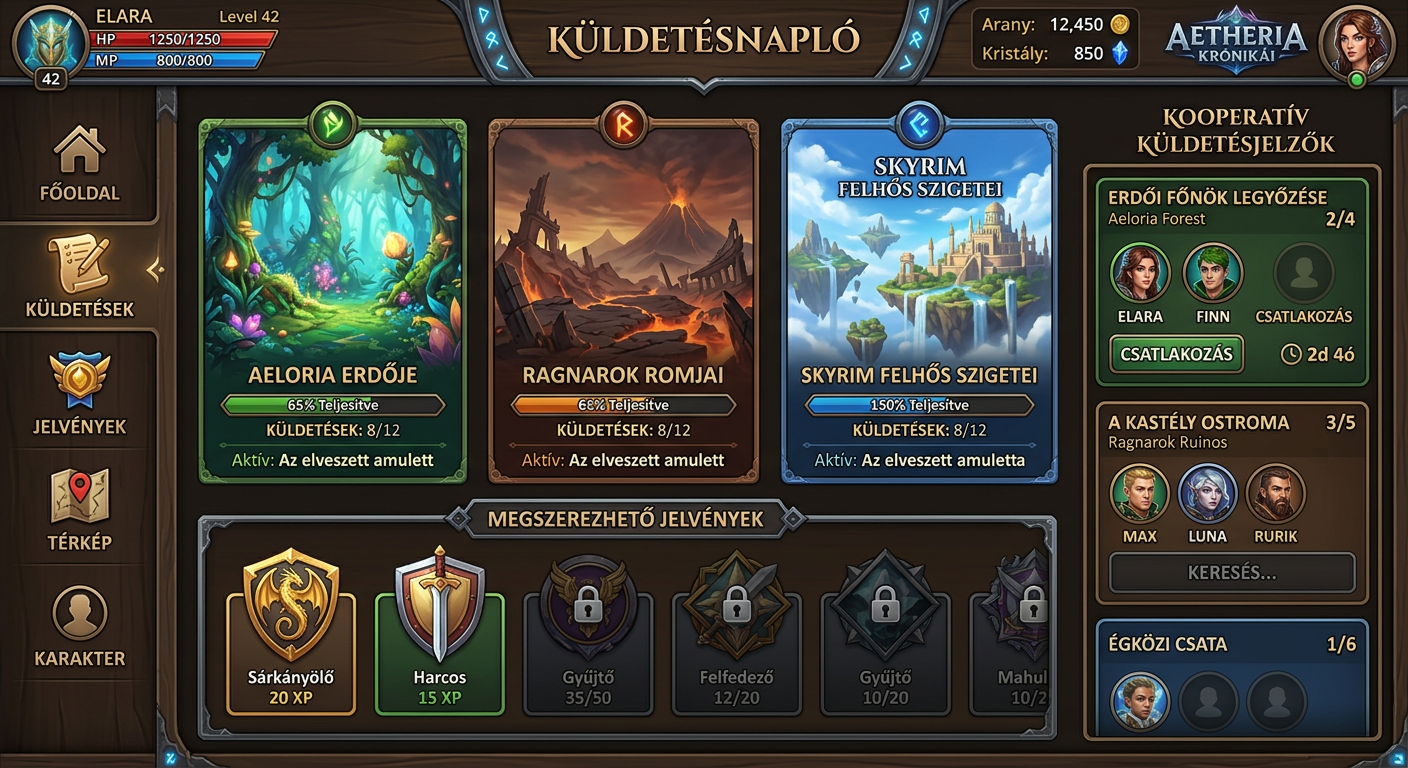 Mágikus rúnák és varázslatok egy fantasy böngészős játékból